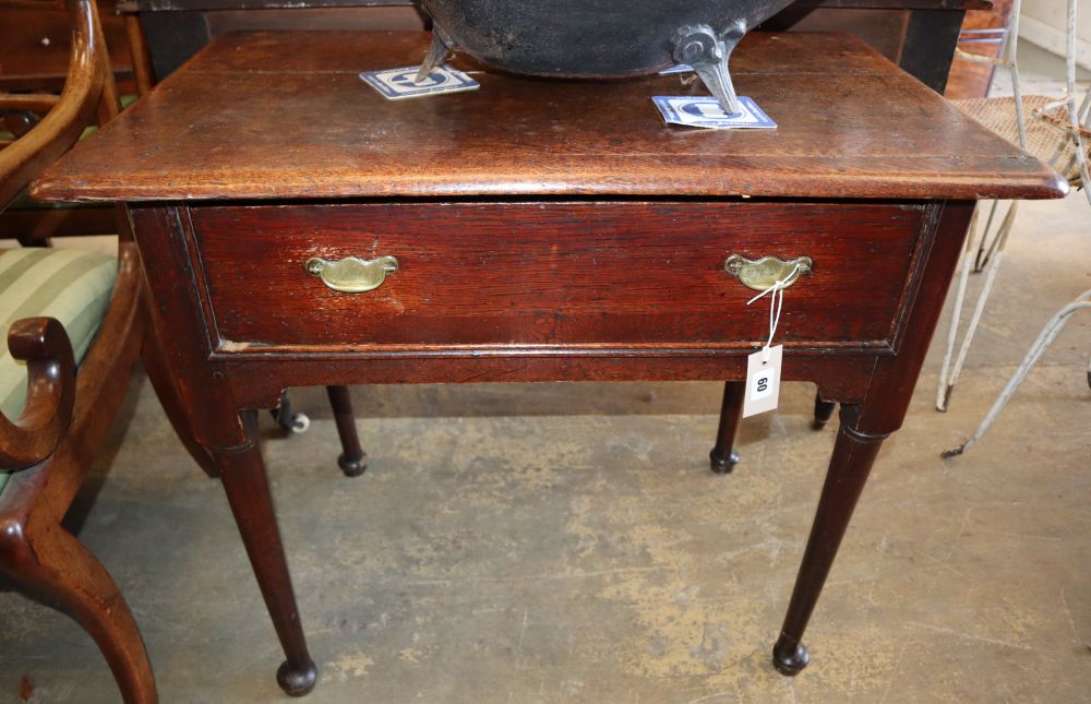A George III oak side table, W.79cm, D.49cm, H.70cm